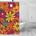thumbnail image 7 of Bathroom Partition Shower Curtain 72x72in Bathroom Special Waterproof Mildew Resistant High Temperature With 12 Iron Hooks Groovy Flowers (25), 7 of 7