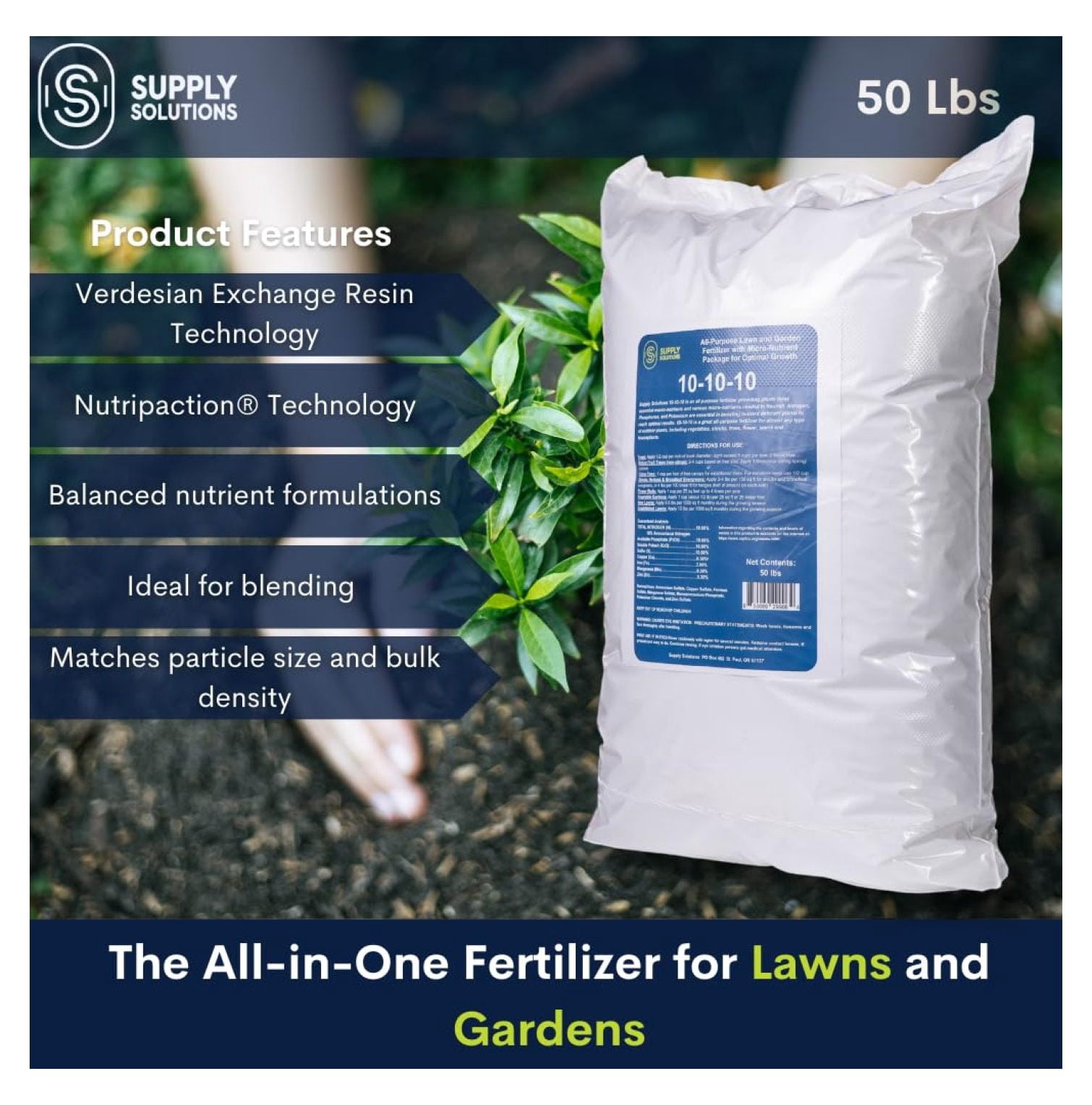 Granular Fertilizer XYX 10-10-10 Complete Lawn Garden Micronutrients 50 Pounds