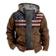 thumbnail image 1 of Men's Flag Print Jacket Men's Spring And Autumn Casual Trend Zipper Hooded Jacket L, 1 of 3
