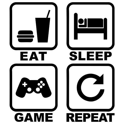 Video Game Decal Sticker and Art Decor for Living Room/Bedroom/Kitchen/Dining Room 4 2Pcs Set Gamer Wall Stickers Decal Boy Game Wall Decor