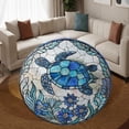 thumbnail image 3 of Round Rug, Sea Turtle9 Soft Washable Carpet, Non-Slip Floor Mat for Living Room Bedroom Home Decor 31 Inch, 3 of 6