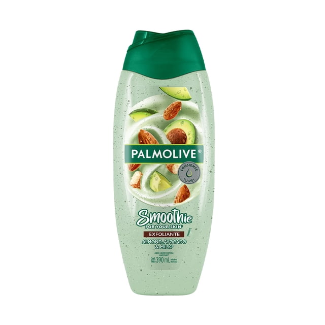 Jabón Líquido Corporal Palmolive SMOOTHie Almendra Aguacate y Leche Exfoliante 390 ml