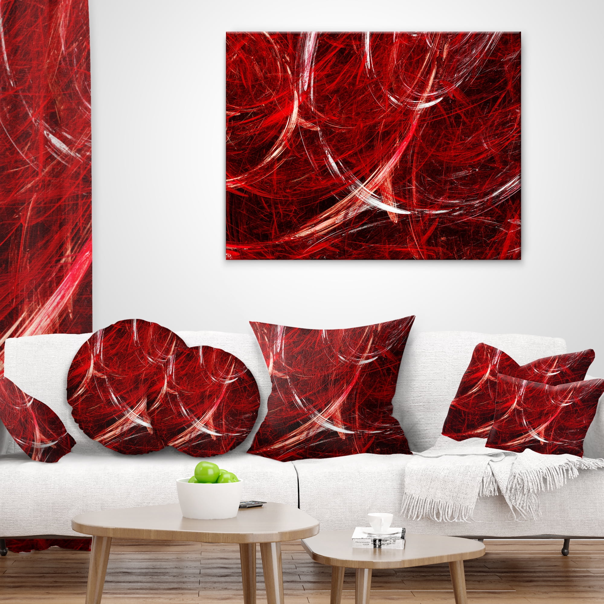 Designart Swirling Clouds - Abstract Throw Pillow - 16x16