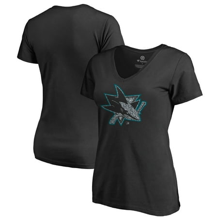 San Jose Sharks Fanatics Branded Women's Static Logo V-Neck T-Shirt -