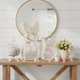 thumbnail image 5 of White Woven Rattan Easter Bunny Frame Set, Set of 2 Hollow Rabbit Shaped Tabletop Decoration with Pink Bow, Perfect Spring Holiday Easter Decor, 5 of 7