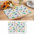 thumbnail image 6 of Cartoon Dinosaur Placemats Set of 6 Watercolor Funny Cute Dino Sun Grey Plaid Place Mats Indoor Wipeable Table Mats Washable Dining Table Placemats for Kitchen Holiday Party Home Decor 13x19 Inch, 6 of 9