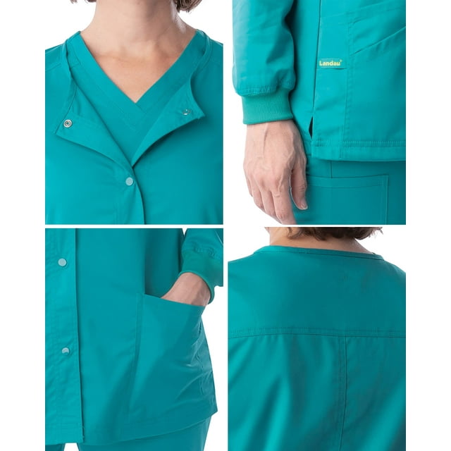 Landau ProFlex Women's Modern Tailored Fit Stretch Snap Front Scrub Jacket