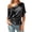 Dark Gray, variant on Women's Asymmetrical Off Shoulder Batwing Top, Loose Fit One Shoulder Casual Blouse, Lightweight Summer Shirt for Party Vacation Daily Wear Beige