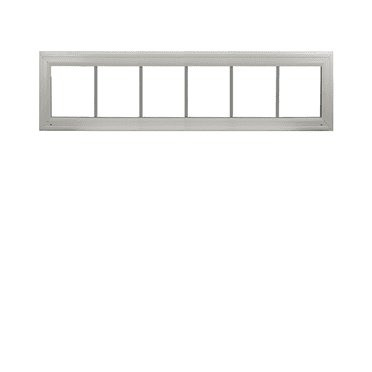 Double Pane White Vinyl Transom Window 60" x 12" Low-E Glass Argon Gas Windows with Grids