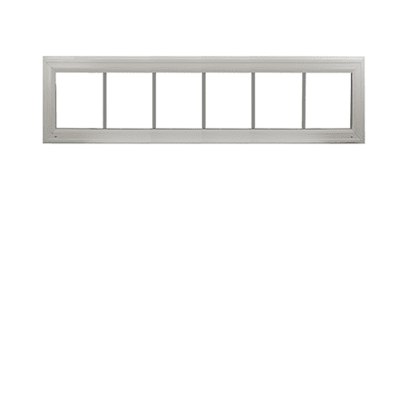 Double Pane White Vinyl Transom Window 60" x 12" Low-E Glass Argon Gas Windows with Grids