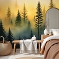 thumbnail image 6 of Wallpaper Misty Pine Forest Landscape Golden Sunrise Foggy Peel and Stick Wall Murals 69"H x 96"W Removable PVC Wall Paper Self-Adhesive Wall Paintings Art Decor for Bedroom Living Room, 6 of 7