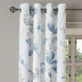 thumbnail image 3 of Ambesonne Leaf Print Grommet Curtain, Modern Minimalist Leafy, 50"x84", Sea Blue and Pale Grey, 3 of 5