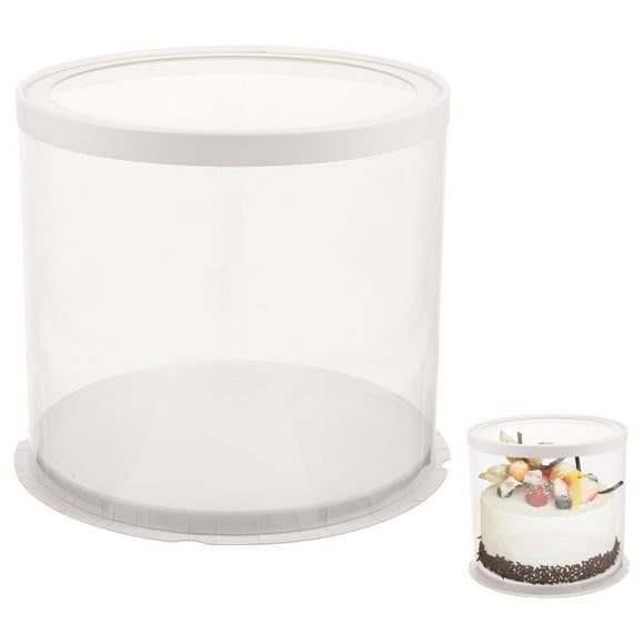 2Pcs Clear Cake Carrier Round Cake Box Baking Packing Box Birthday Cake Box