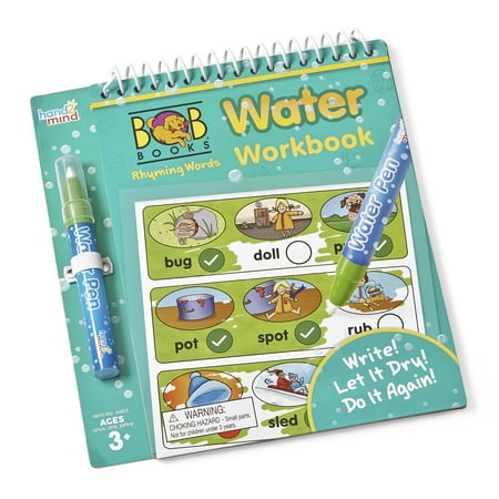 hand2mind Bob Books Rhyming Words Water Workbook Water Reveal Coloring Book for Toddlers Mess Free Painting Learn to Read Quiet Time Activities for Kids 3-5 Kids Travel Must Haves