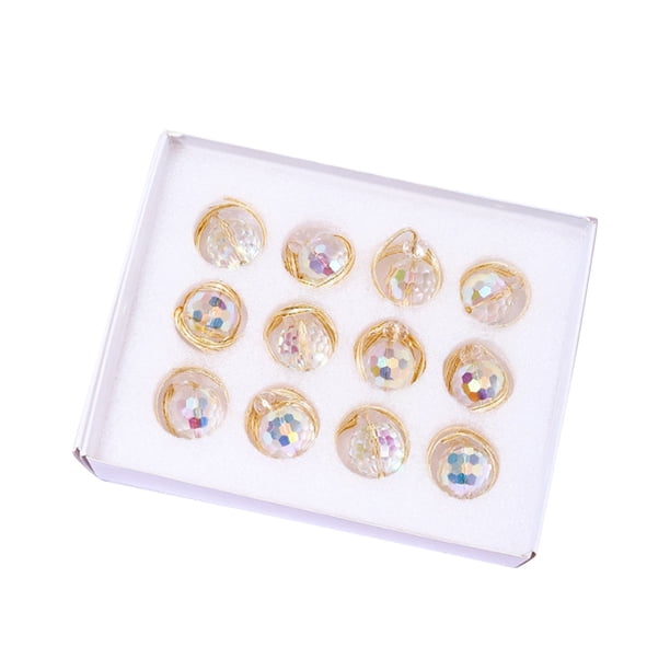 Adornos navideños, adornos navideños, regalos navideños, 12 piezas, nuevo estilo, 22 mm, colgante de bola chapada, atrapasueños de cristal, colgante para árbol de Navidad, doce colgantes