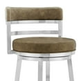thumbnail image 3 of Madrid Contemporary 30" Counter Height Barstool in Green Faux Leather, 3 of 4