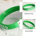 thumbnail image 3 of 4 pulseras de silicona con la bandera de México, pulseras de goma para fútbol, pulseras con la bandera nacional verde, artículos de recuerdo para fiestas deportivas para mujeres y hombres, 3 of 8