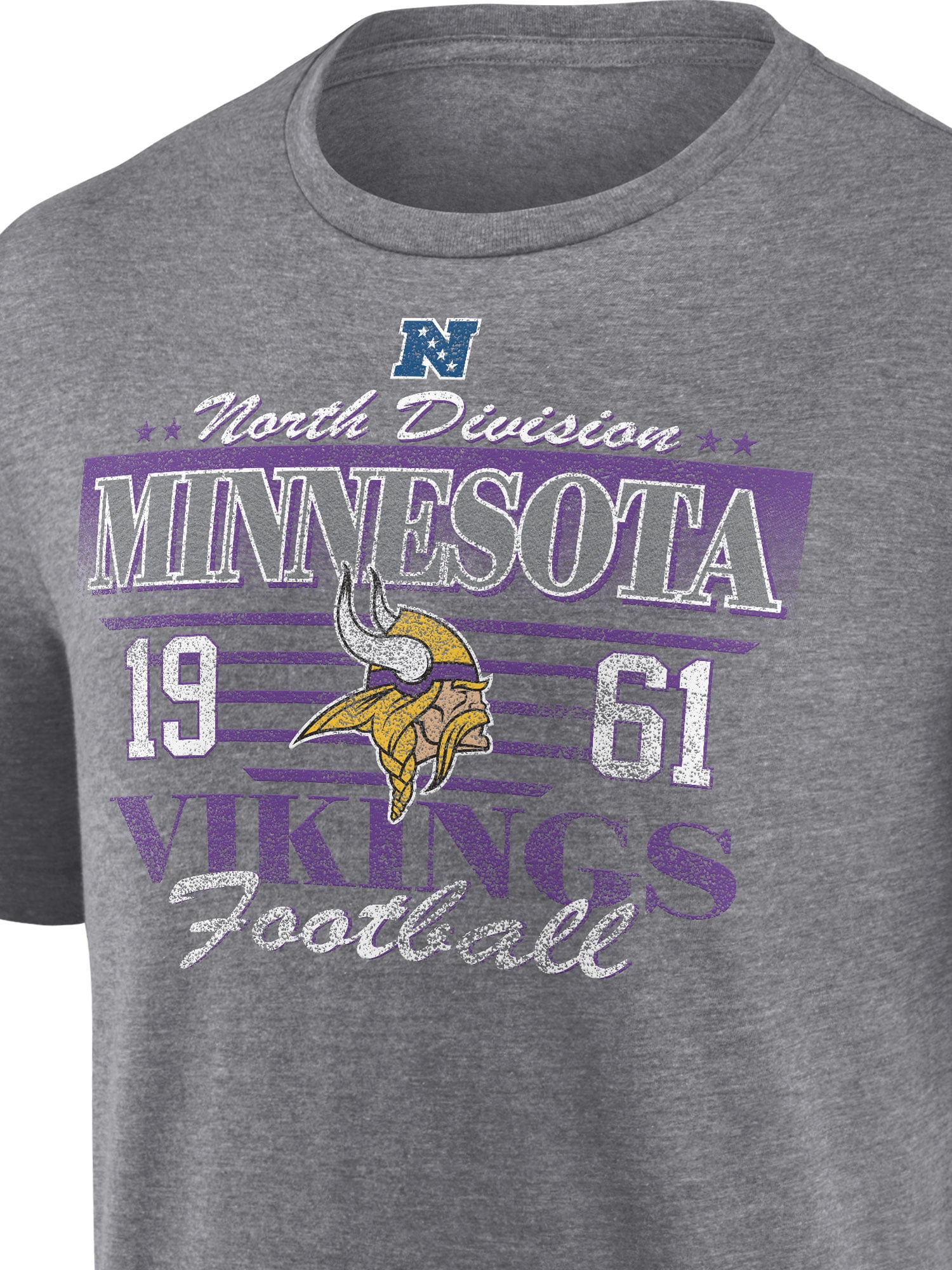 NFL Minnesota Vikings Men's Synthetic Gray Heather Short Sleeve T-Shirt