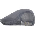 thumbnail image 2 of Men Breathable Mesh Summer Hat Adjustable Newsboy Beret Ivy Cabbie Flat Cap, 2 of 5