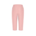 thumbnail image 7 of Stamzod Womens Capri Pants Elastic Waist Casual Capris with Pockets Summer Beach Vacation Cropped Pants Pink XXL, 7 of 7