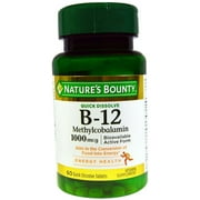 Nature's Bounty B-12 1000 mcg Microlozenges 60 ea (Pack of 6)
