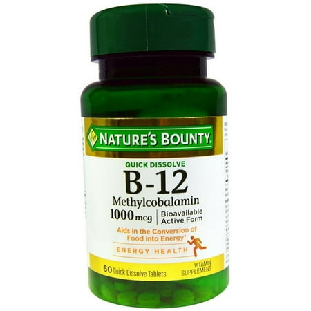 Nature's Bounty B-12 1000 mcg Microlozenges 60 ea (Pack of 6)