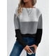 thumbnail image 2 of Suéter elegante de retazos de tres colores para mujer, jerséis holgados informales para uso diario, tops cálidos y gruesos de punto para otoño e invierno, 2 of 5