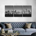 thumbnail image 3 of City Skyline Wall Pictures Chicago Cityscape Wall Art Black and White Paintings 3 Panel Canvas Prints Skyscraper Artwork Home Decor for Living Room Giclee Framed Ready to Hang, 36" Wx16 H, 3 of 6