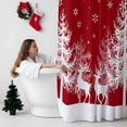 thumbnail image 5 of Shower Curtain 36"W x 78"L Winter Reindeer Pine Trees Silhouette Red Fabric Shower Curtains Set with Hooks Water Repellent Bathroom Curtains Machine Washable Bathroom Accessories, 5 of 7