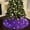 Purple #3, variant on Snowflake Sequin Christmas Tree Skirt | Glitter Tree Bottom Decoration Apron | Purple Polyester Holiday Party Decor | 18in, 24in, 48in Sizes