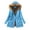 Sky Blue, variant on Fayshow0 50% Off Clear Warm Jackets For Women Winter Womens Warm Coat Hooded Jacket Slim Winter Outwear,Blue L