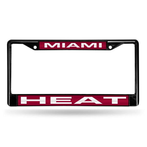 Miami Basketball Heat Black Metal License Plate Frame Holder