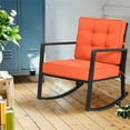 thumbnail image 2 of Pemberly Row Contemporary Rattan and Iron Patio Rocking Chair in Black, 2 of 9