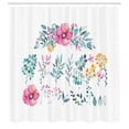 thumbnail image 2 of Ambesonne Flower Shower Curtain, Watercolor Blossoms Leaves, 69"Wx84"L, Pastel Pink Pale Seafoam, 2 of 4