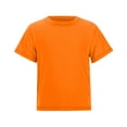thumbnail image 4 of Likimi Toddler Kids Boys Tops Solid Color Short Sleeve Quick Drying Tees Fashion Casual Loose Spring Summer Tops Size 11-12 Years Orange, 4 of 9