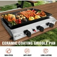 thumbnail image 4 of GraceHome-US 3 Burners Gas Propane Griddle,Outdoor Portable Propane Gas Grill Griddle-30000 BTU, Stainless Steel Flat Top Griddle Station for Kitchen, BBQ, Camping Tailgating 23 Inch Flat Top Grill, 4 of 8