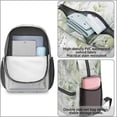 thumbnail image 3 of 17 Inch Lightweight Backpack,PVC Waterproof Oxford Fabric, Ergonomically Designed, with Large Capacity, Floral Flowers Print, 3 of 5