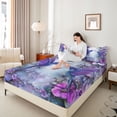 thumbnail image 4 of Homewish Teens Animal Hummingbird Full Size Sheets 4-Piece,Floral Wildlife Breathable Bed Sheets,Chic Purple Flowers Lightweight Sheet Sets,Luxury Bedroom Decor, 4 of 7