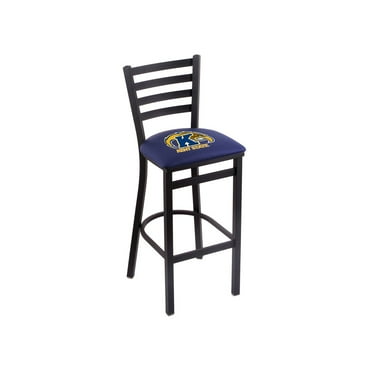 L004 - 30" Black Wrinkle Kent State Stationary Bar Stool with Ladder Style Back by Holland Bar Stool Co.
