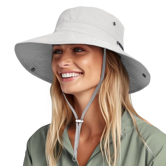FURTALK Sun Hats for Women Ponytail UV Protection Beach Summer Hat Wide Brim Packable Cowboy Hat