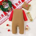 thumbnail image 6 of NOLDARES Newborn Infant Girl Romper Christmas Long Sleeve Baby Jumpsuit Onesie Clothes Hat Fall Winter Outfits,A1133-Brown, 6 of 7
