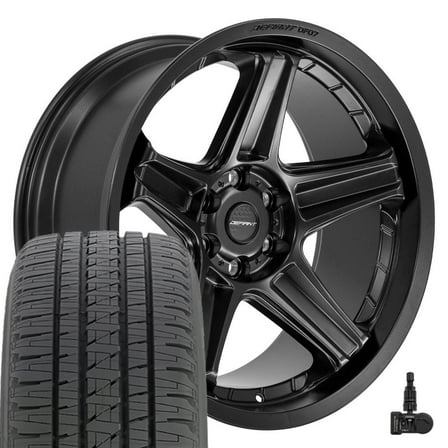 DEFIANT Wheels DF07 22 Inch Rims and Tires Fit 6x139.7 22x10 Satin Black - Dueler H/L Alenza 285/45-22 (Set of 4)