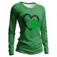 thumbnail image 3 of Camiseta Suelta de Cuello Redondo de la Impresión Del Día de San Patricio Casual de las Mujeres de Manga Larga para Primavera Verano, 3 of 6