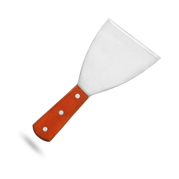 Heavy Duty Grill Scraper, Stainless Steel Blade with Ergonomic Wooden Handle for Commercial Kitchens