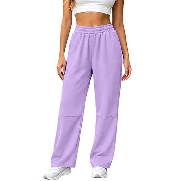 Luvrsol Sweatpants for Women Wide Leg Joggers Casual Solid Athletic Pants Daily Wear S-3XL