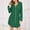 Green, variant on Womens Button Up Nightgowns Blue Lapel Sleep Shirts Long Sleeve Winter Loose Nightdress for Ladies with Pockets