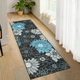 thumbnail image 2 of Hasoo 2' x 6' Runner Rug for Floor Vintage Floral Thin Carpet Non-Slip Foldable Indoor Area Rug for Hallway Living Room Bedroom Kitchen Dark Gray, 2 of 6