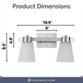 thumbnail image 5 of Prominence Home Fairendale 2-Light Brushed Nickel Bathroom Vanity Light with Frosted Glass Shade, 5 of 6