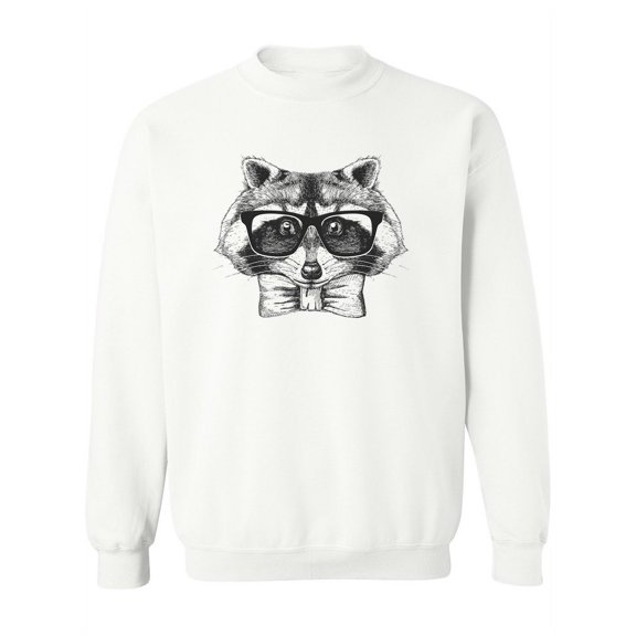 Hand Drawing Hipster Raccoon. Sweatshirt Women -Image by Shutterstock, Female 4X-Large