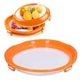 thumbnail image 4 of Food Preservation Tray, Round Foods Storage Container Environmentally Friendly PP TPU Elastic Film Stackable with Sealing Lid for Kitchen for Outdoor Camping Orange, 4 of 7